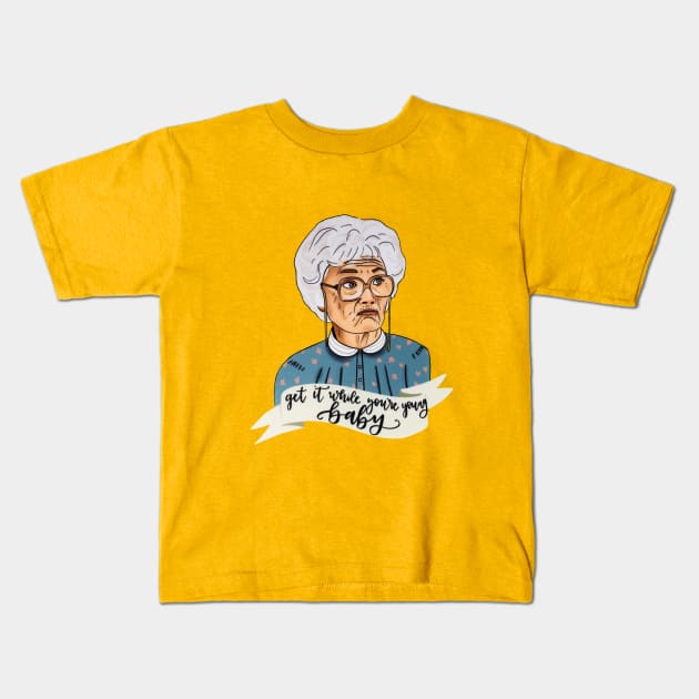 Golden Girls Sophia Petrillo Funny Coffee Kids T-Shirt by sudaisgona